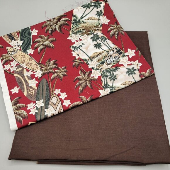 Hawaiian Print Surfboards Palms David Textiles Cotton Blend Coordinating Fabrics - Picture 2 of 7